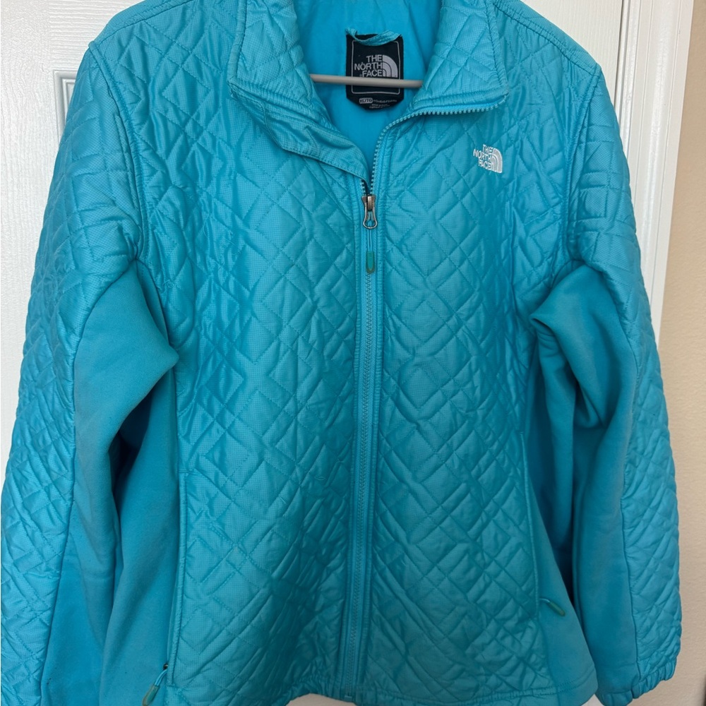 The North Face Blue Light Jacket/ Coat with Quilted Design